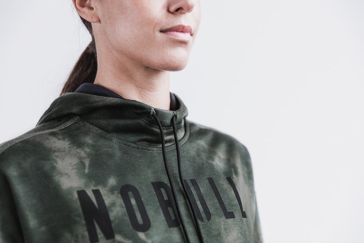 Nobull Tie-Dye Women's Hoodie Green | Australia (DX0614)